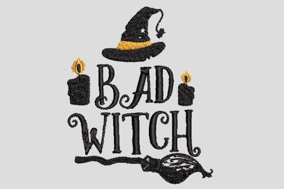 Bad Witch Hat Broom Halloween Embroidery Design Review