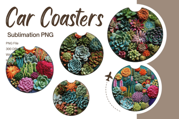 Cactus Succulent Embroidery Car Coaster Review