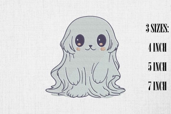 Cute Ghost Puppy Halloween Embroidery