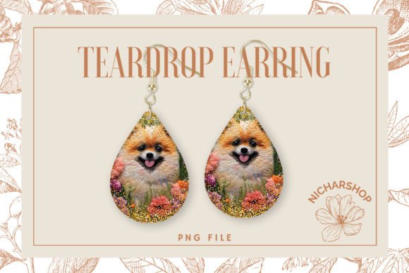 Dog Flower Embroidery Teardrop Earring1 Review