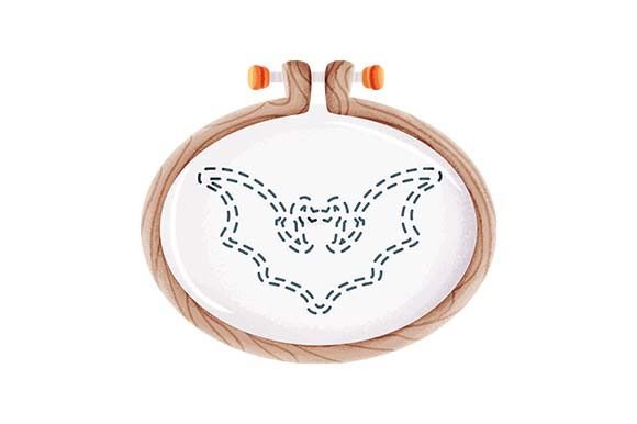 Embroidery Hoop with Halloween Bat