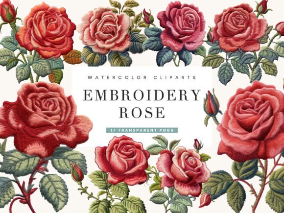 Embroidery Rose Clipart Bundle Review for Real Projects