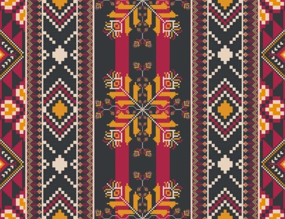 Ethnic Embroidery Colorful Pattern