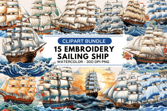 Free Embroidery Sailing Ship Clipart Review for Personalized Gifts