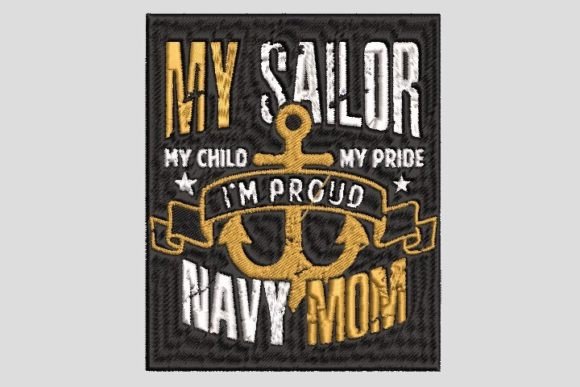 I Am Proud Navy Mom Embroidery File Review for Boutique Sweatshirts