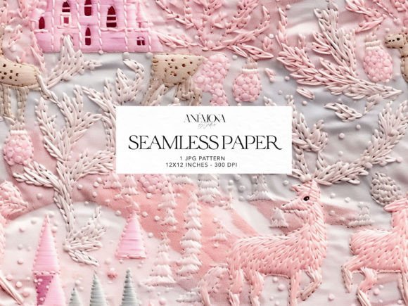 Pink Christmas Embroidery Pattern Paper: A Designer's Take