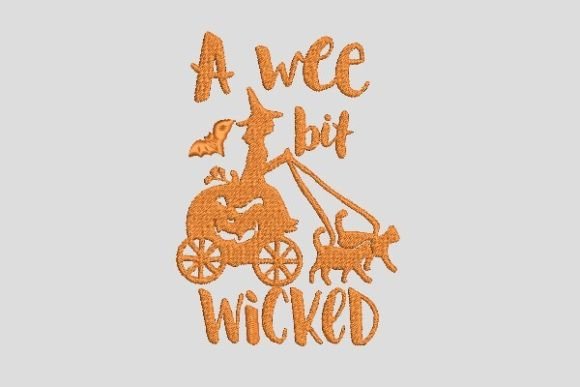 Wee Bit Wicked Pumpkin Witch Embroidery